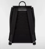 Saddle Backpack with Flap Black Grained Calfskin with Contrasting Topstitching - 图片 5