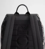 Saddle Backpack with Flap Beige and Black Dior Oblique Jacquard with Black Grained Calfskin - 图片 6