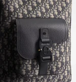 Saddle Backpack with Flap Beige and Black Dior Oblique Jacquard with Black Grained Calfskin - 图片 5
