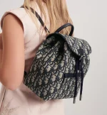 Kids' Backpack Beige and Blue Dior Oblique Jacquard - 图片 3