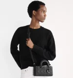 Small Lady D-Joy Bag Black Ultramatte Cannage Calfskin - 图片 2
