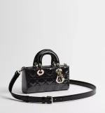 Small Lady D-Joy Bag Black Patent Cannage Calfskin - 图片 3