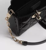 Small Lady D-Joy Bag Black Patent Cannage Calfskin - 图片 4