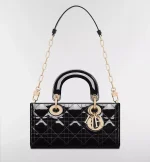 Small Lady D-Joy Bag Black Patent Cannage Calfskin - 图片 7