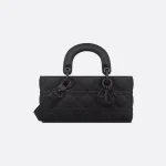 Small Lady D-Joy Bag Black Ultramatte Cannage Calfskin
