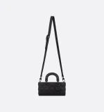 Small Lady D-Joy Bag Black Ultramatte Cannage Calfskin - 图片 4