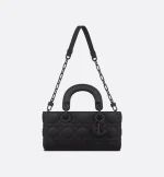 Small Lady D-Joy Bag Black Ultramatte Cannage Calfskin - 图片 3