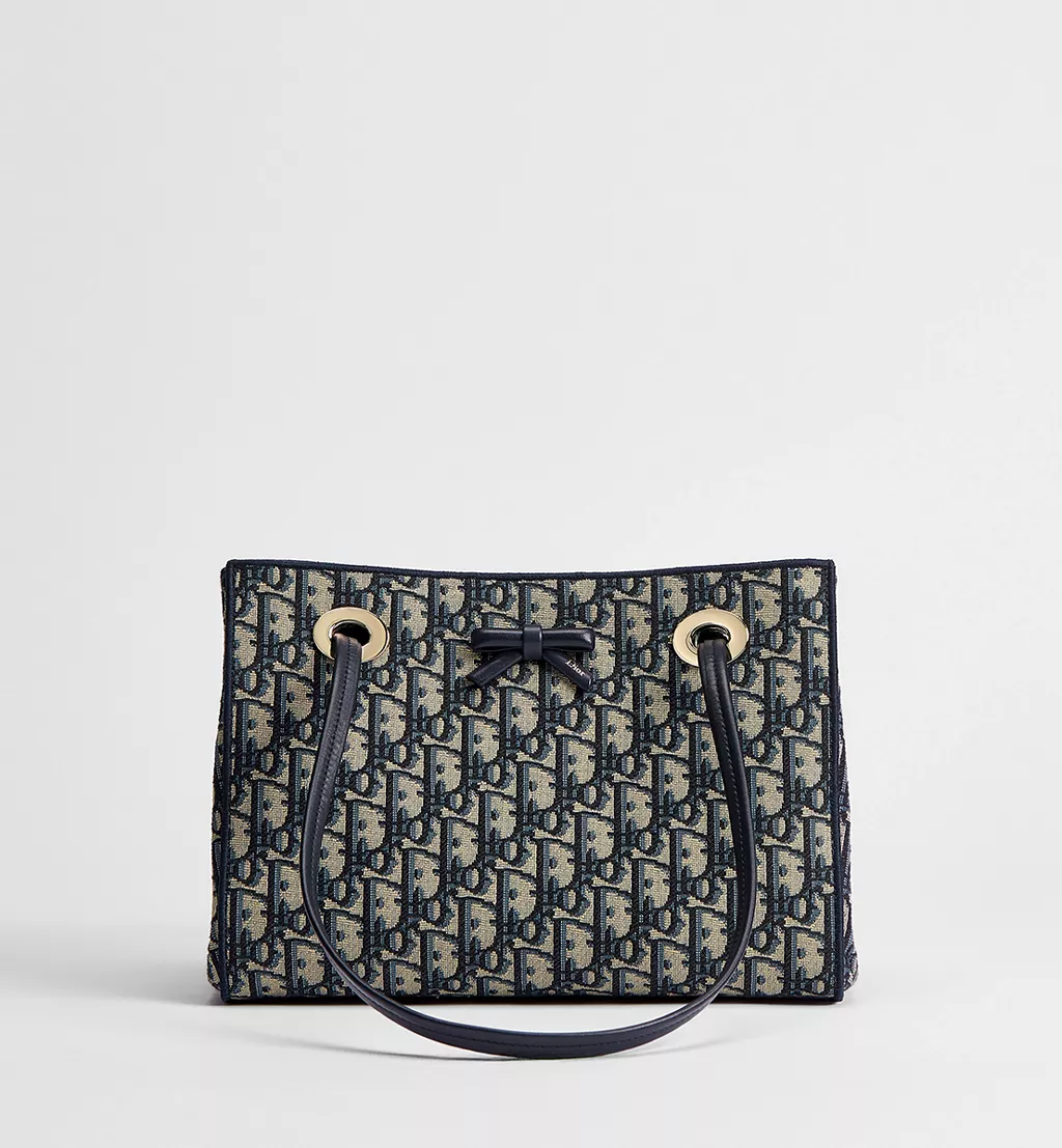 M1410OTZQM928_SBG_E01-4 Small Dior Promenade Shopping Bag Blue Dior Oblique Jacquard - 图片 1