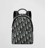 Kids' Backpack Beige and Blue Dior Oblique Jacquard