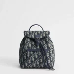 Kids' Backpack Beige and Blue Dior Oblique Jacquard