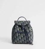 Kids' Backpack Beige and Blue Dior Oblique Jacquard
