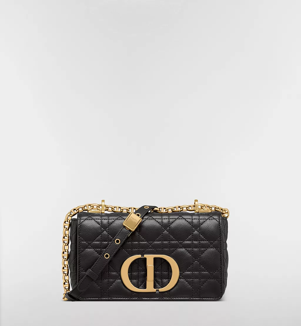 M9241UWHCM900_SBG_E01-1 Small Dior Caro Bag Supple Cannage Calfskin - 图片 1